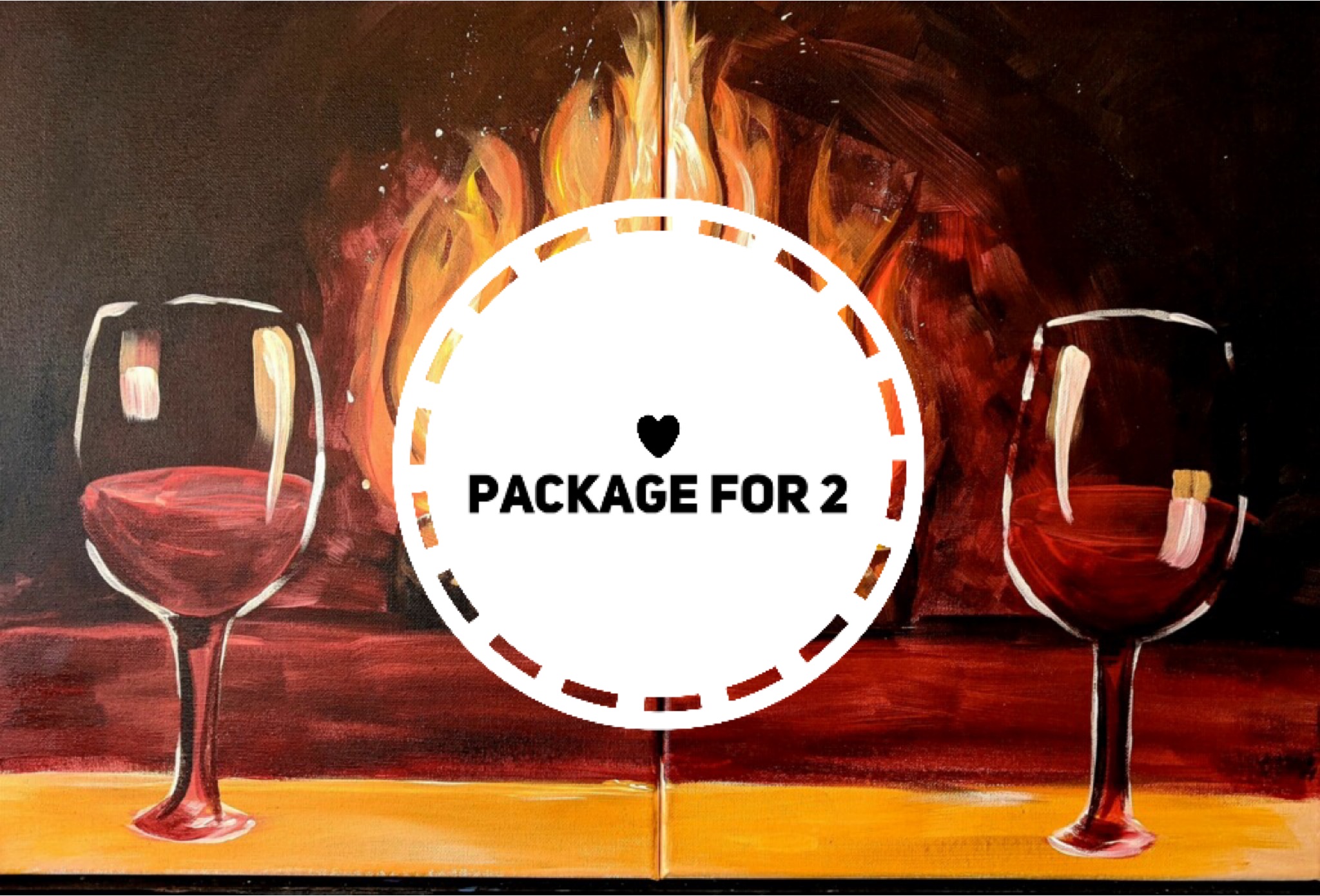 VDAY PACKAGE DEAL! - Wine by the Fire Date Night