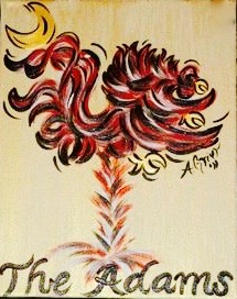 Carolina Gamecock in shape of Palmetto Tree Flag