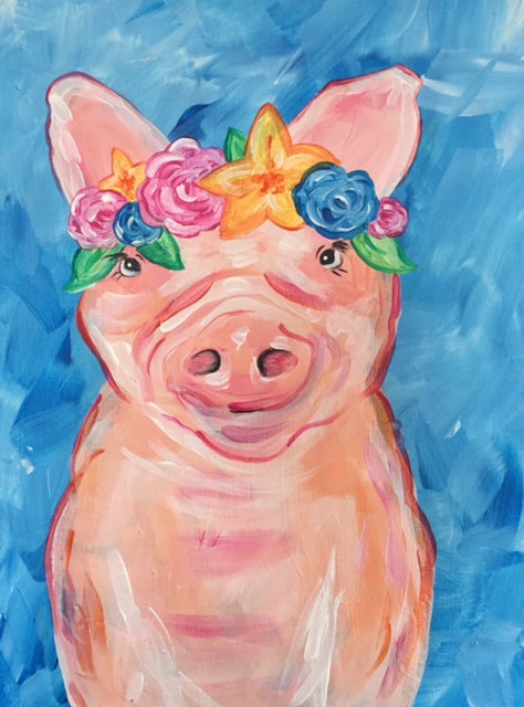 Piglet with Flower Crown