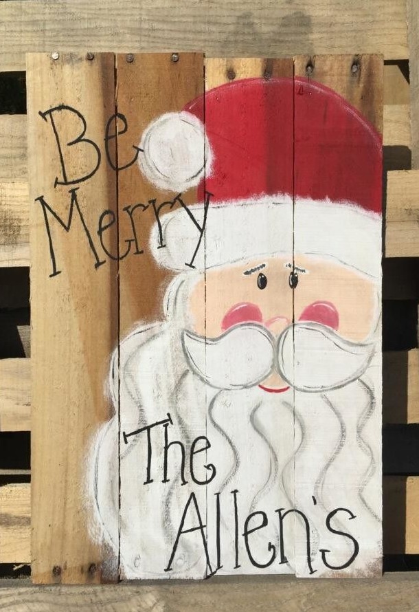 Your Personalized Santa on Rustic Pallet